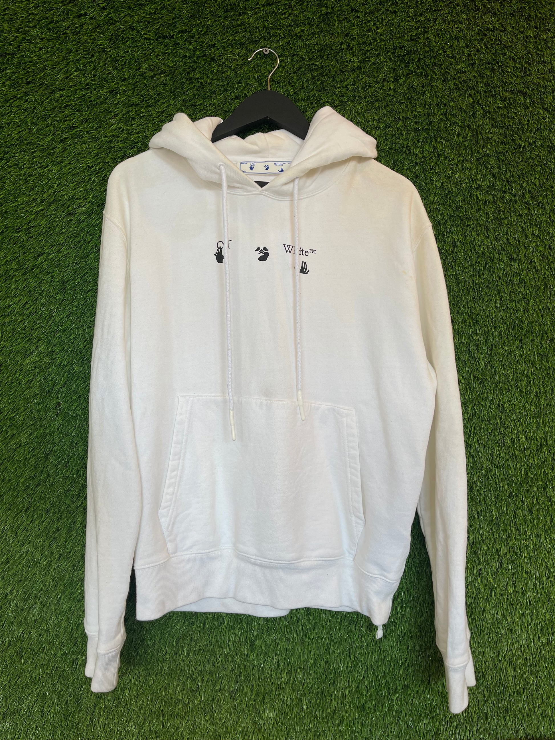 Off White Painted Logo Pullover White