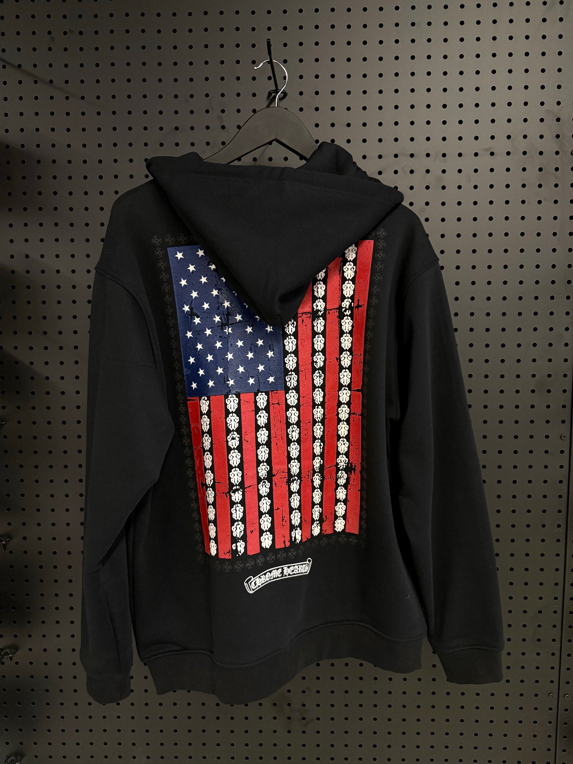 Chrome Hearts USA Flag Zip Up Black