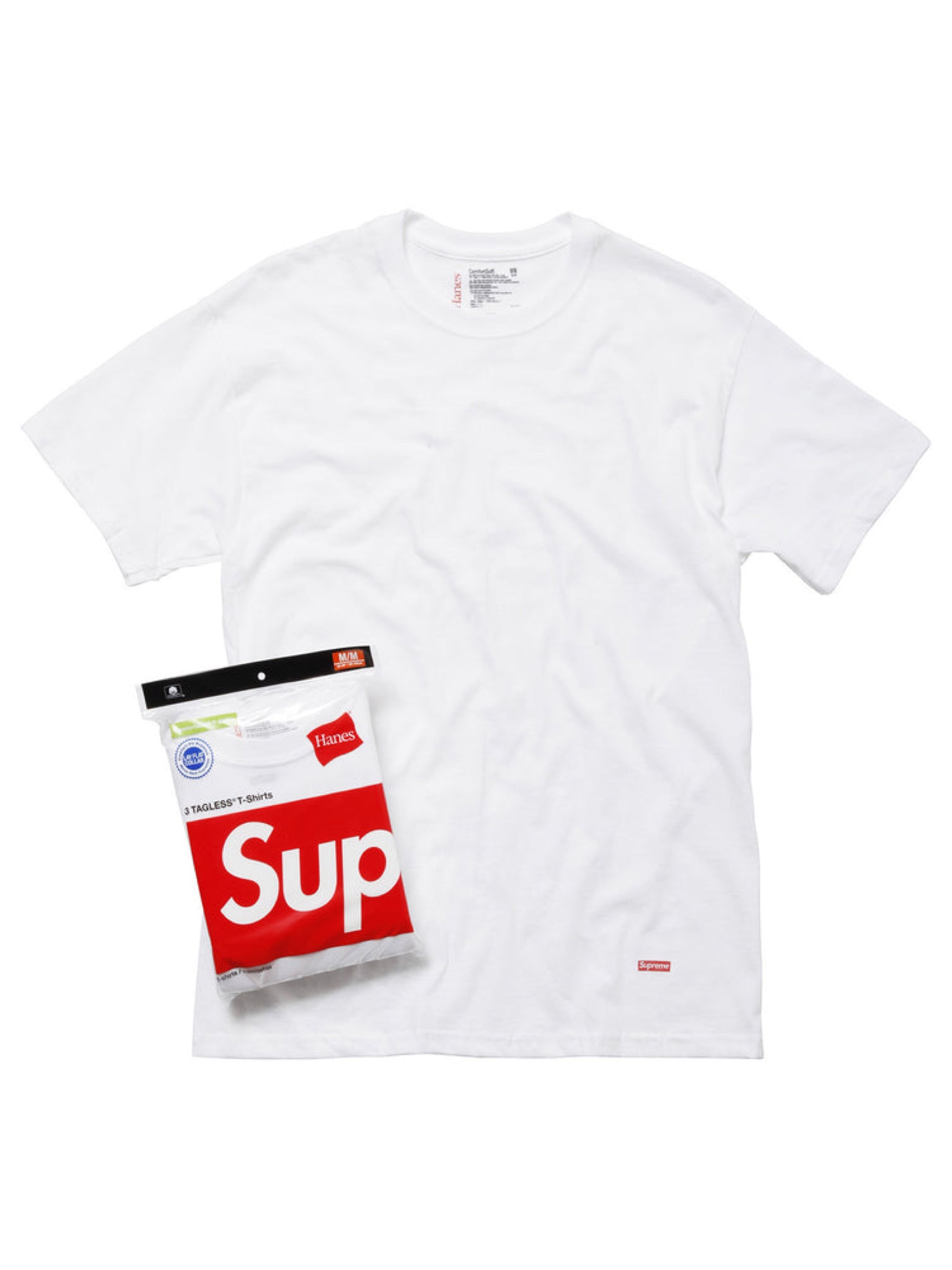 Supreme Hanes Tagless Tees White