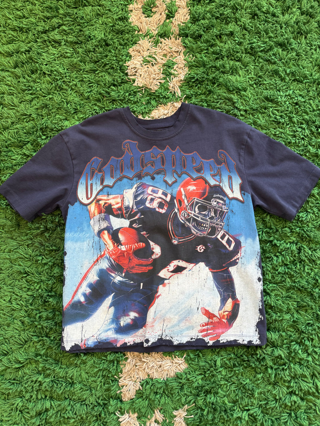 Godspeed skeleton football t-shirt