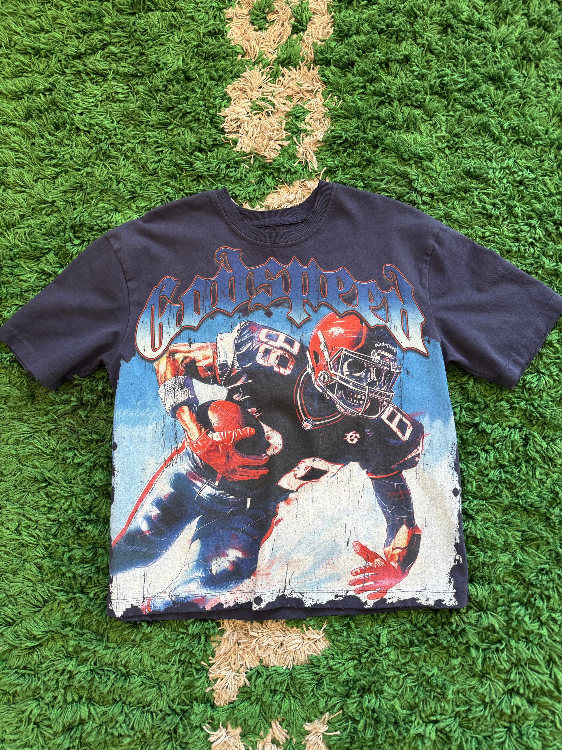 Godspeed skeleton football t-shirt