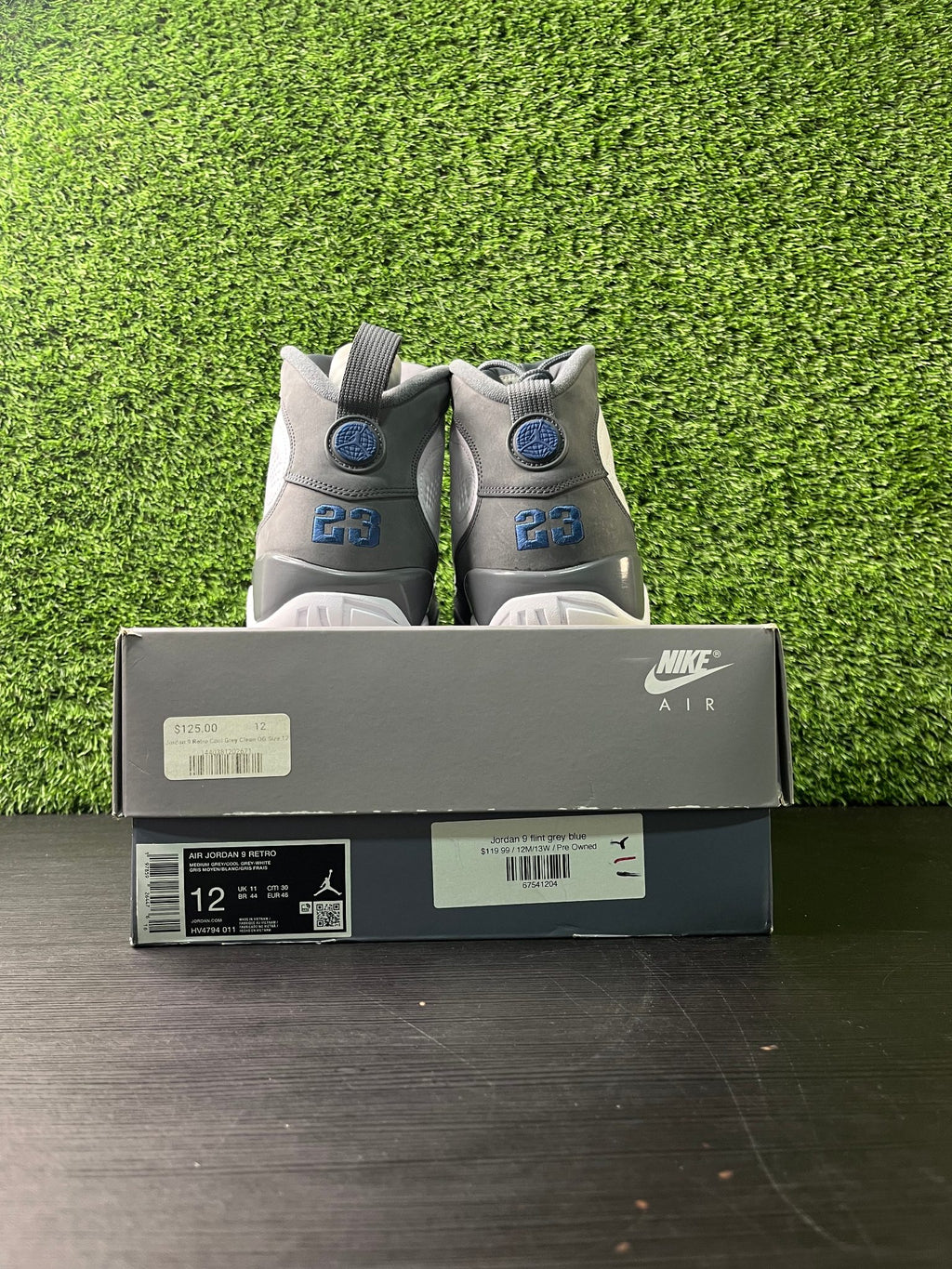Jordan 9 flint grey blue