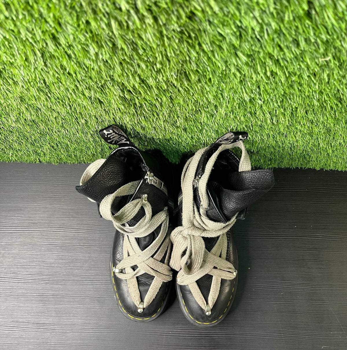 Rick owens x Dr martens black boots