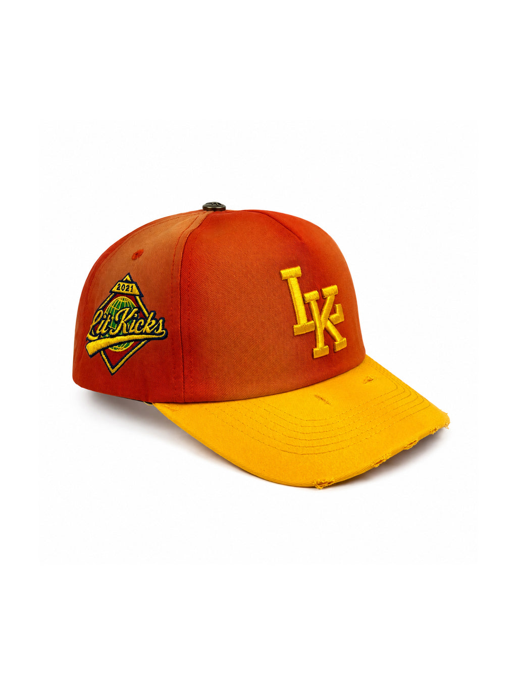 Lit Kicks Washed Logo Snapback Red/Yellow