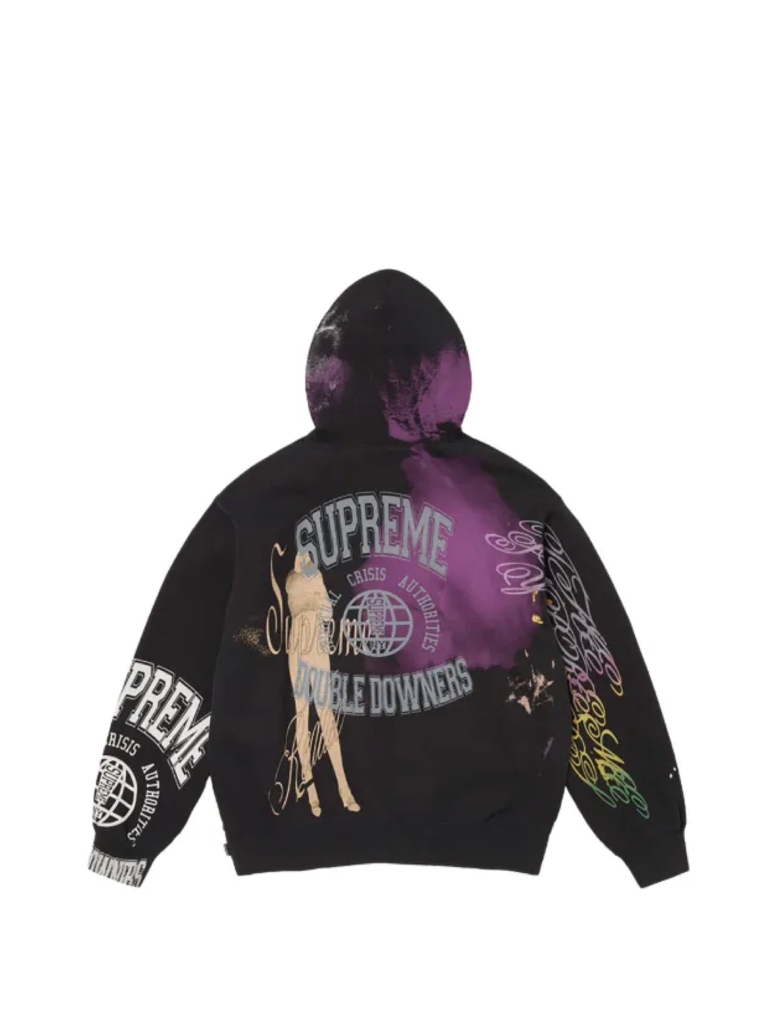 Supreme Overprint Hooded Sweatshirt Black