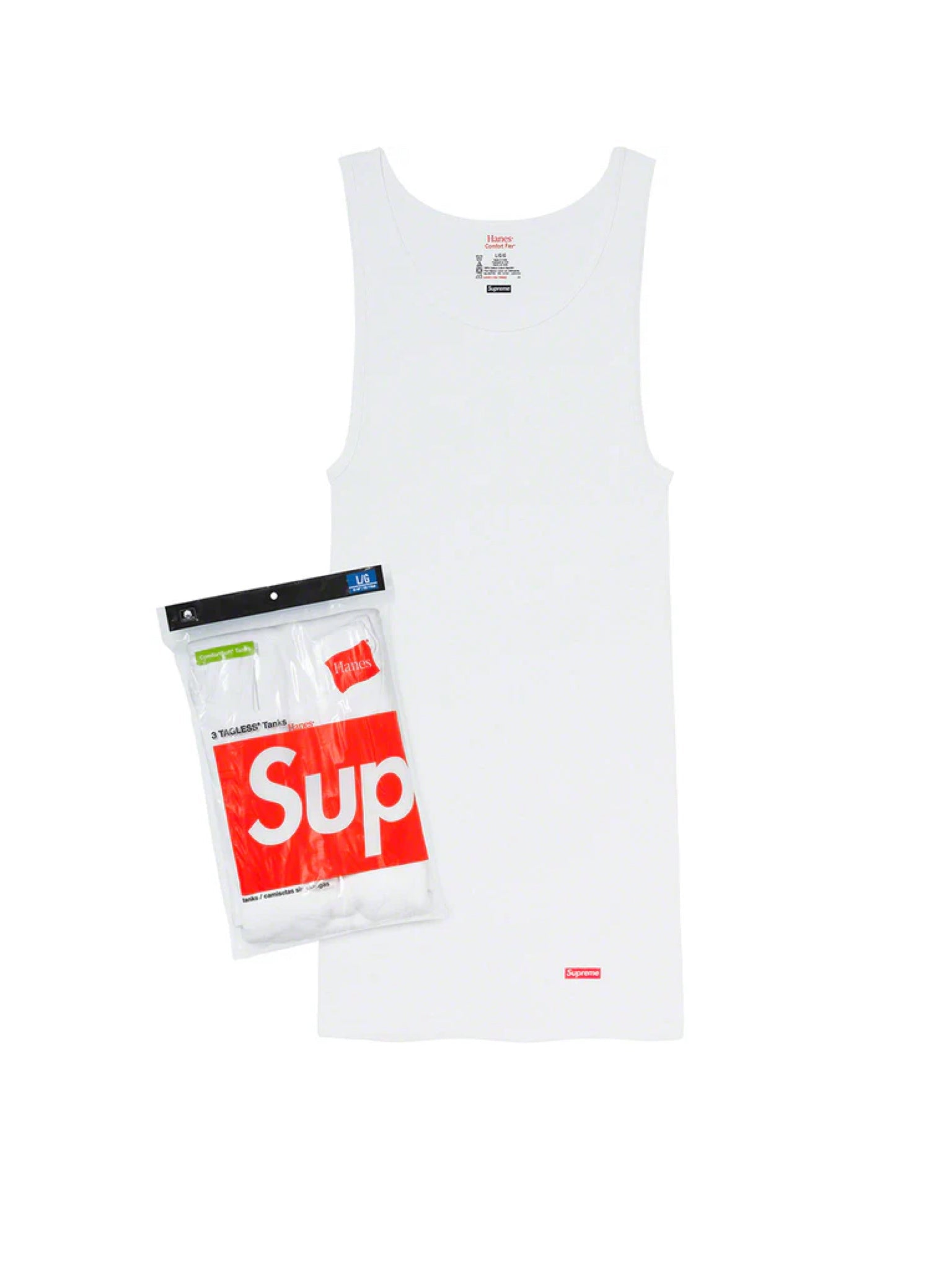 Supreme Hanes Tagless Tank Tops White (3 Pack)
