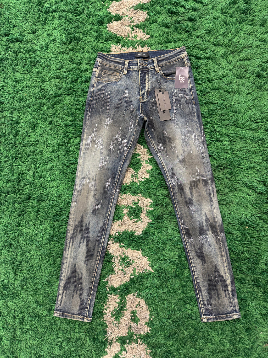 Private label blue sequence denim
