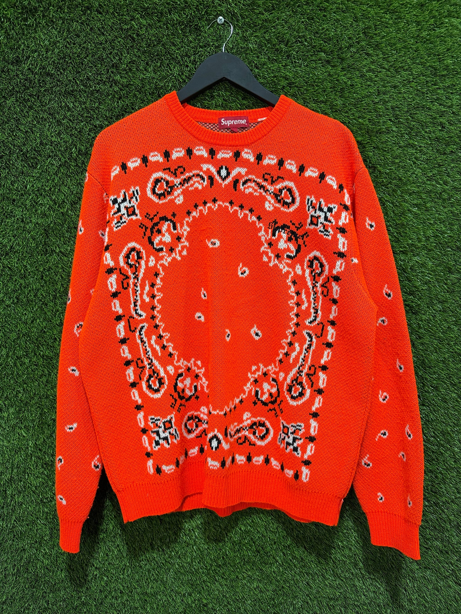 Supreme Bandana Sweater Orange