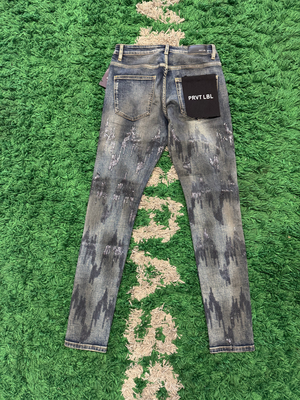Private label blue sequence denim