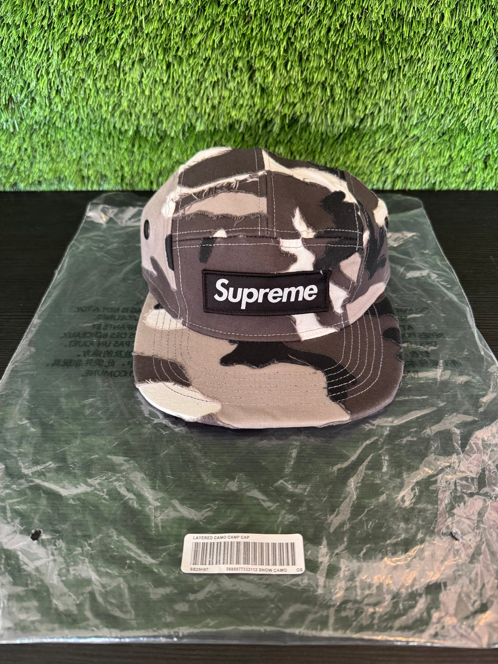 Supreme Layered Camo Camp Cap Snow Camo