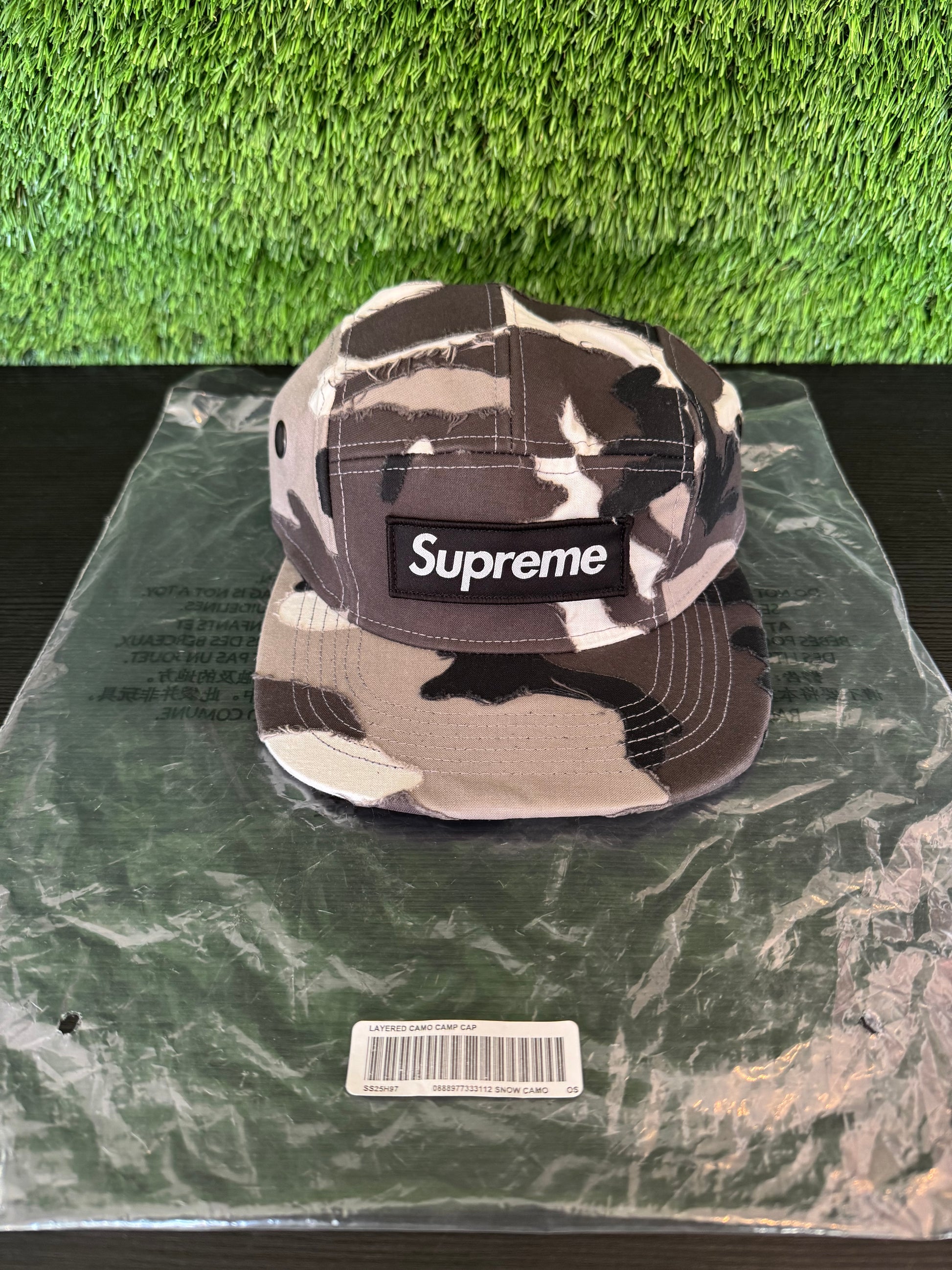 Supreme Layered Camo Camp Cap Snow Camo