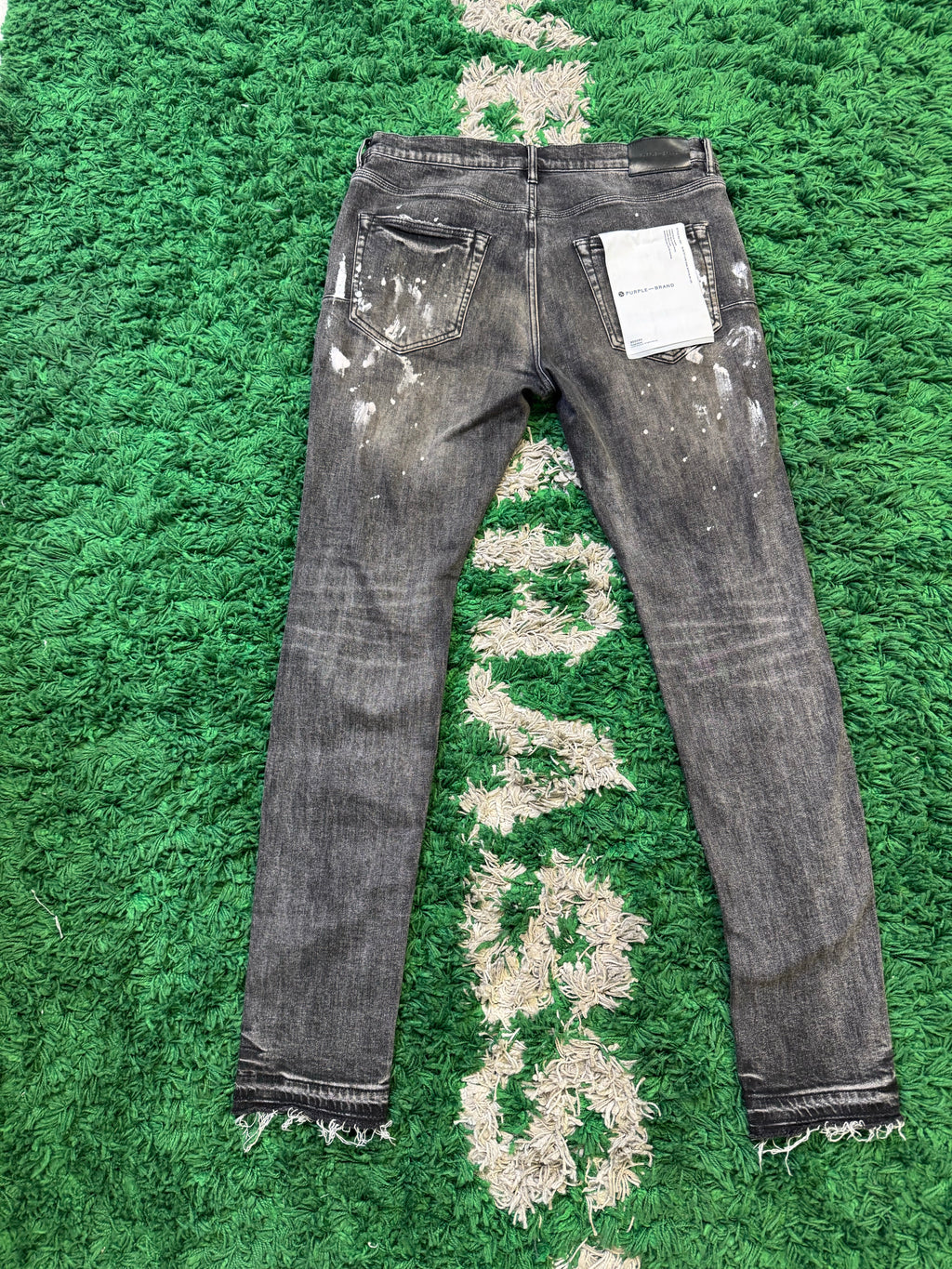 Purple distressed slim fit low rise black