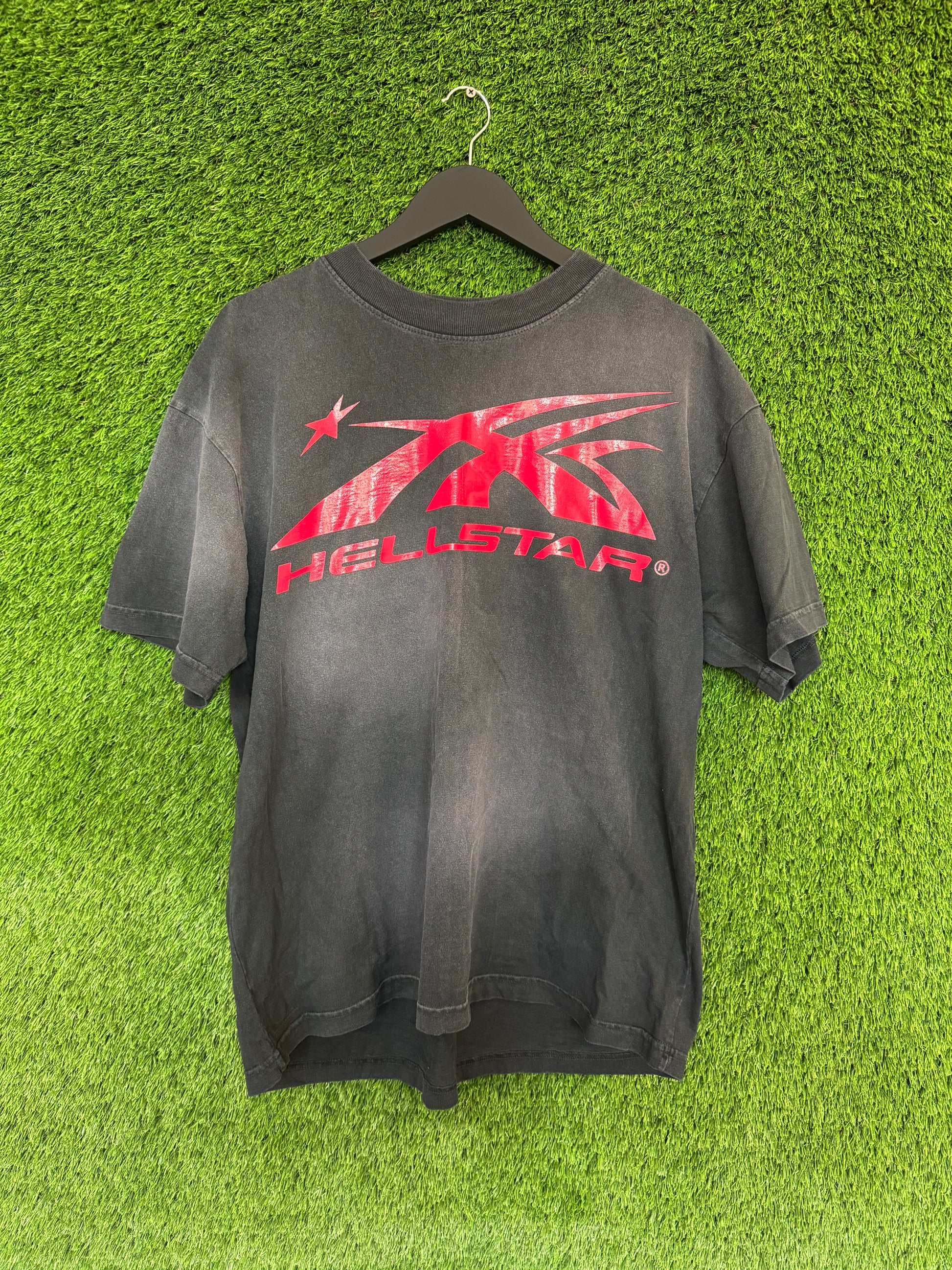 Hellstar Logo Tee Washed Black/Red