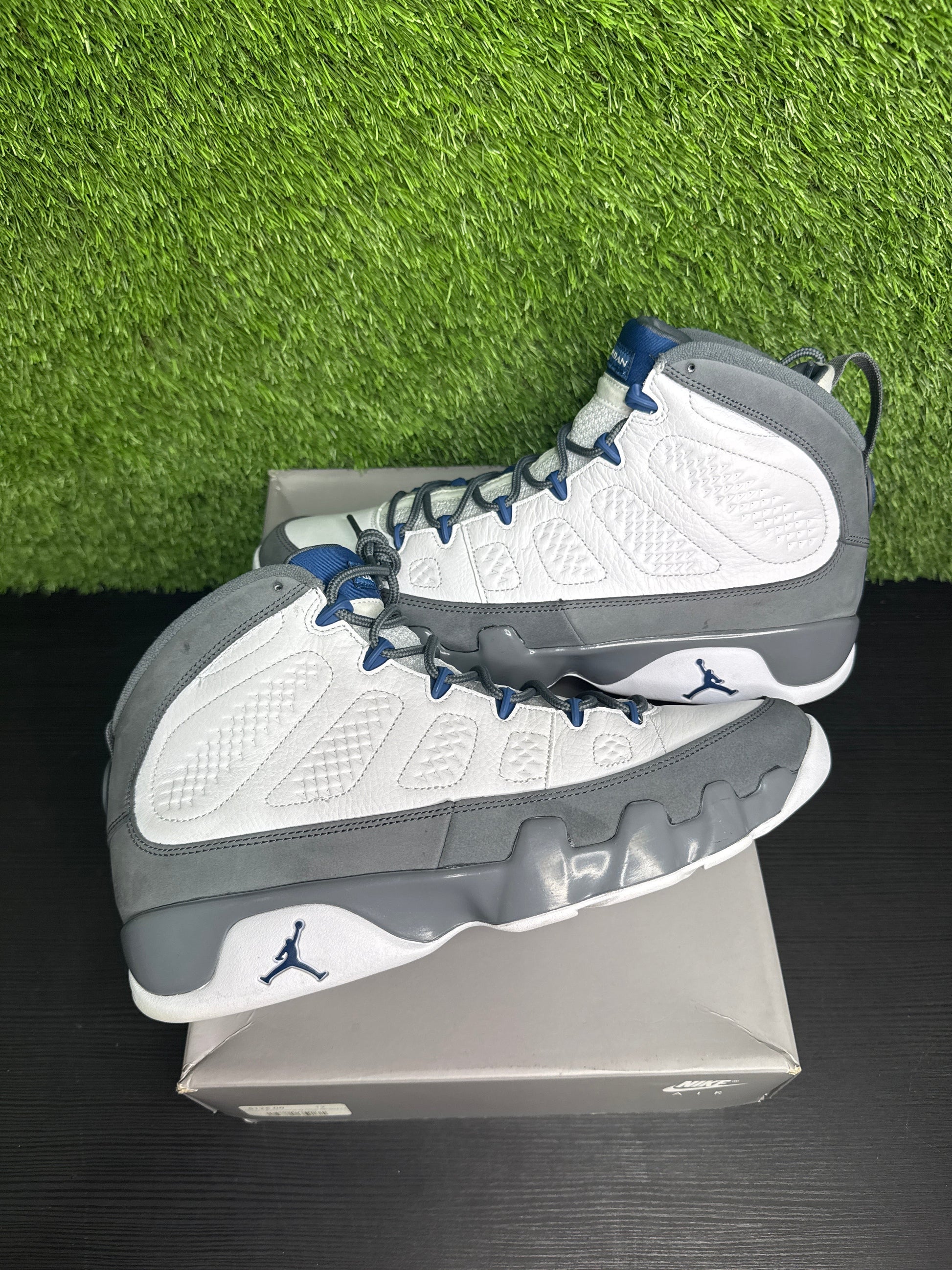 Jordan 9 flint grey blue