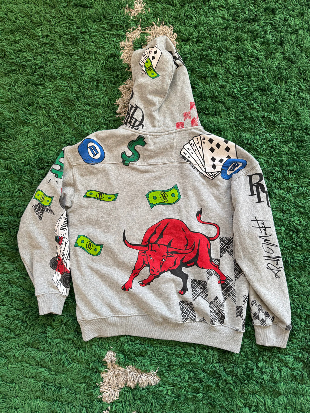 Rhude money logo hoodie (Grey)