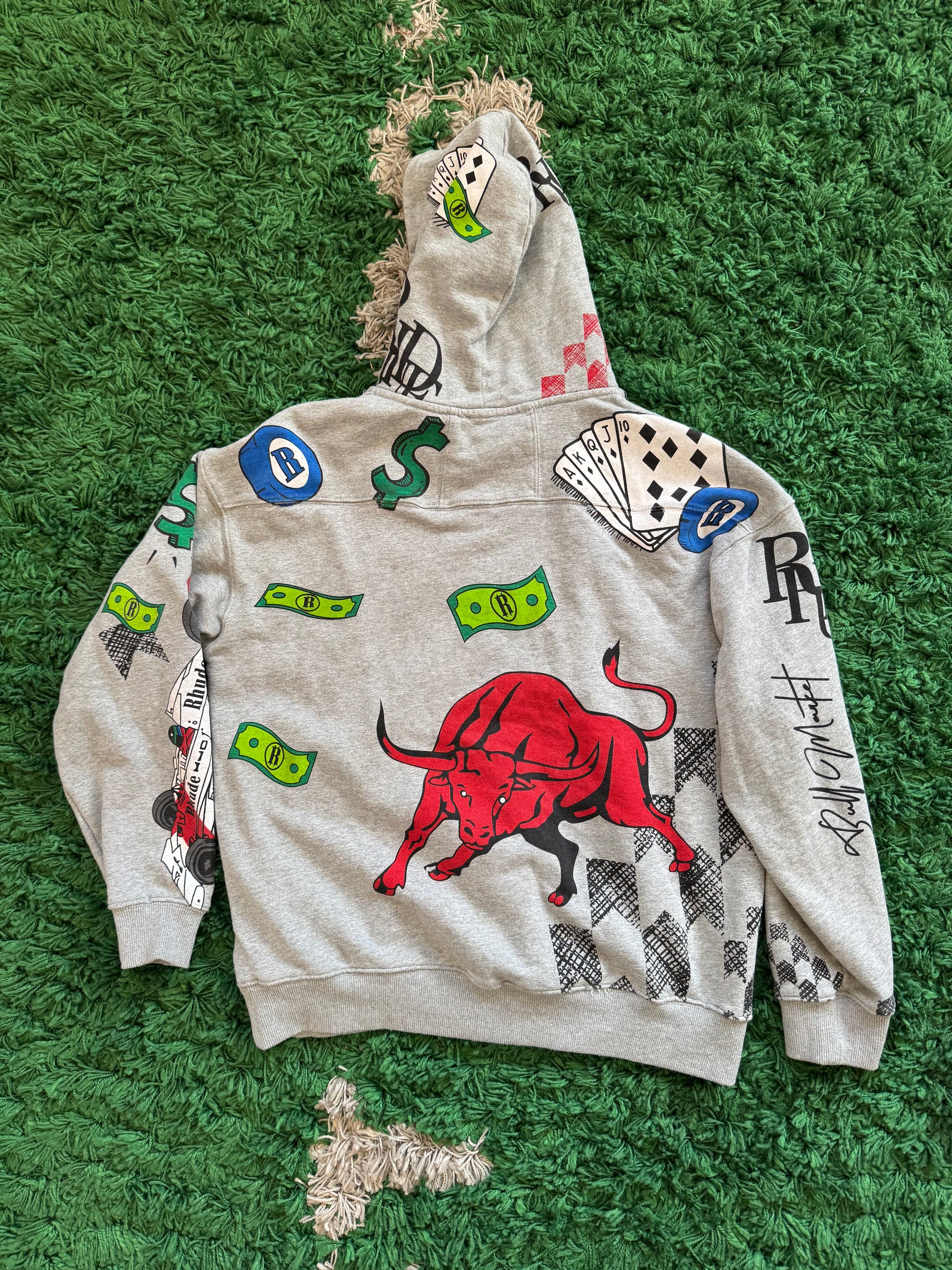 Rhude money logo hoodie (Grey)