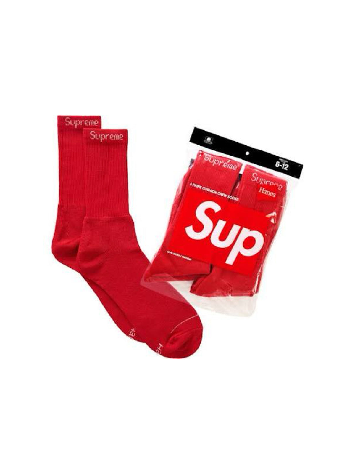 Supreme Hanes Socks (4 Pack) Red