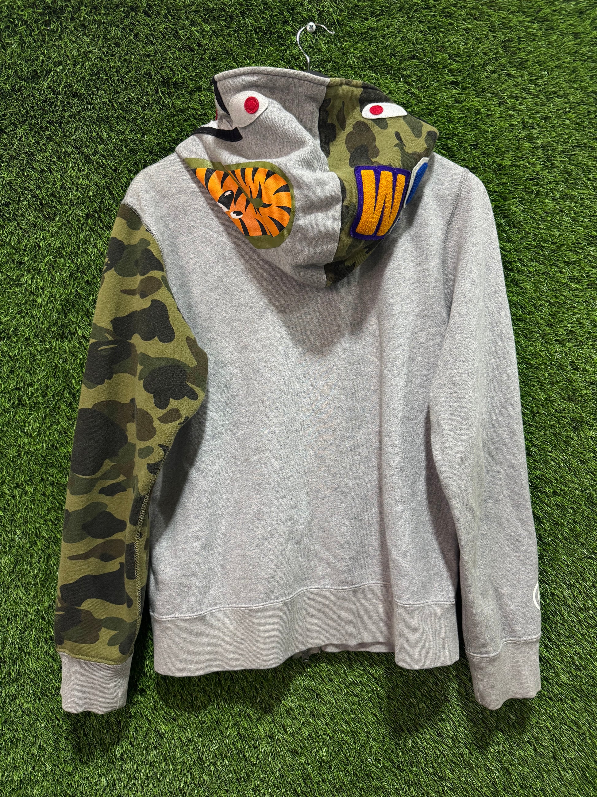 Bape OG Camo Shark Zip Up Grey