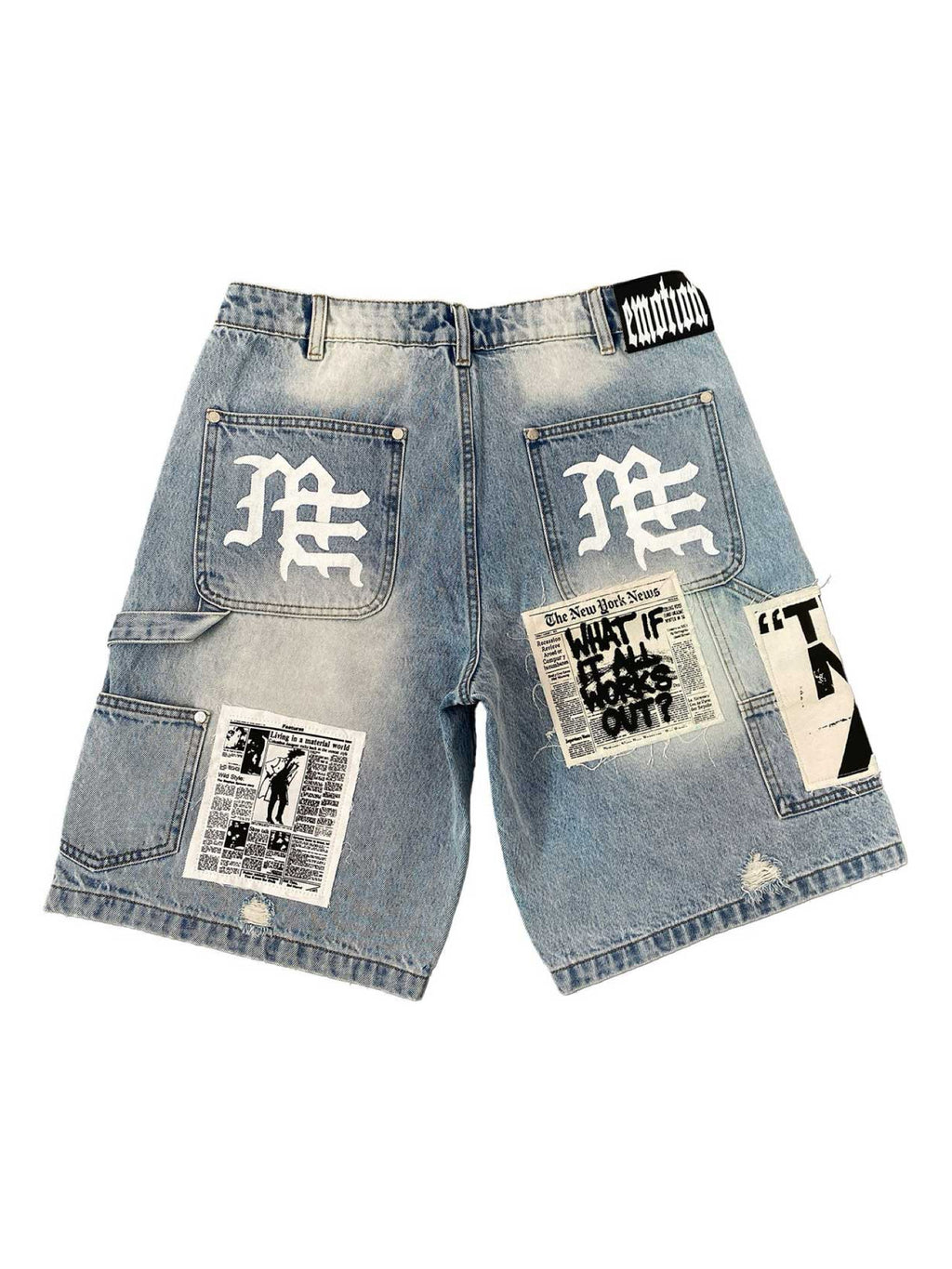 Mixed Emotions AI Denim Shorts Blue