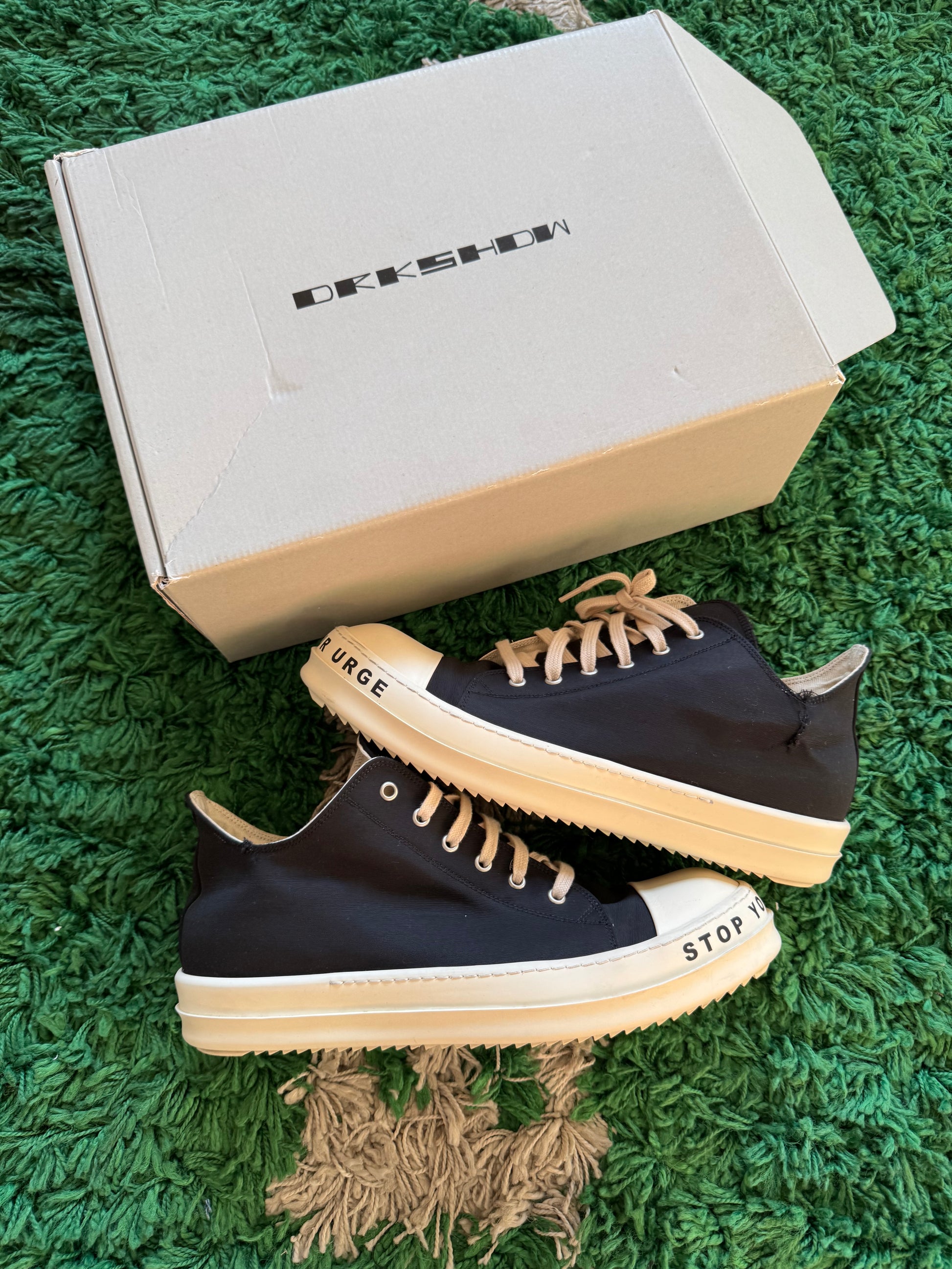 Rick Owens DRKSHDW Printed Low Top Black Milk