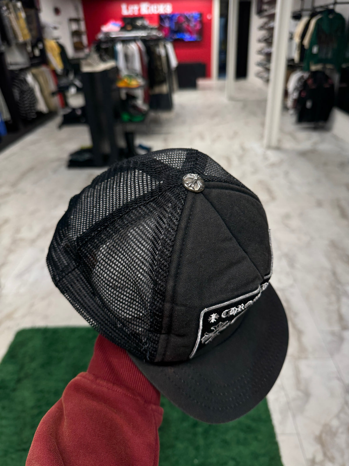 Chrome Hearts CH Hollywood Trucker Hat Black/Black
