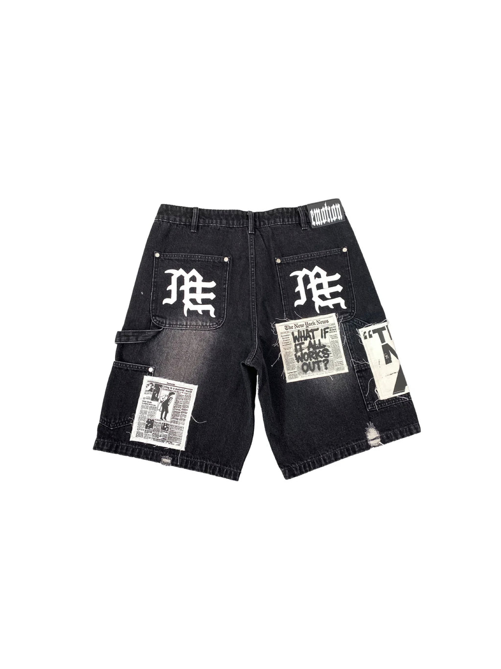 Mixed Emotions AI Denim Shorts Black