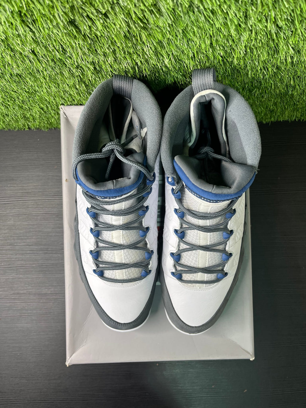 Jordan 9 flint grey blue