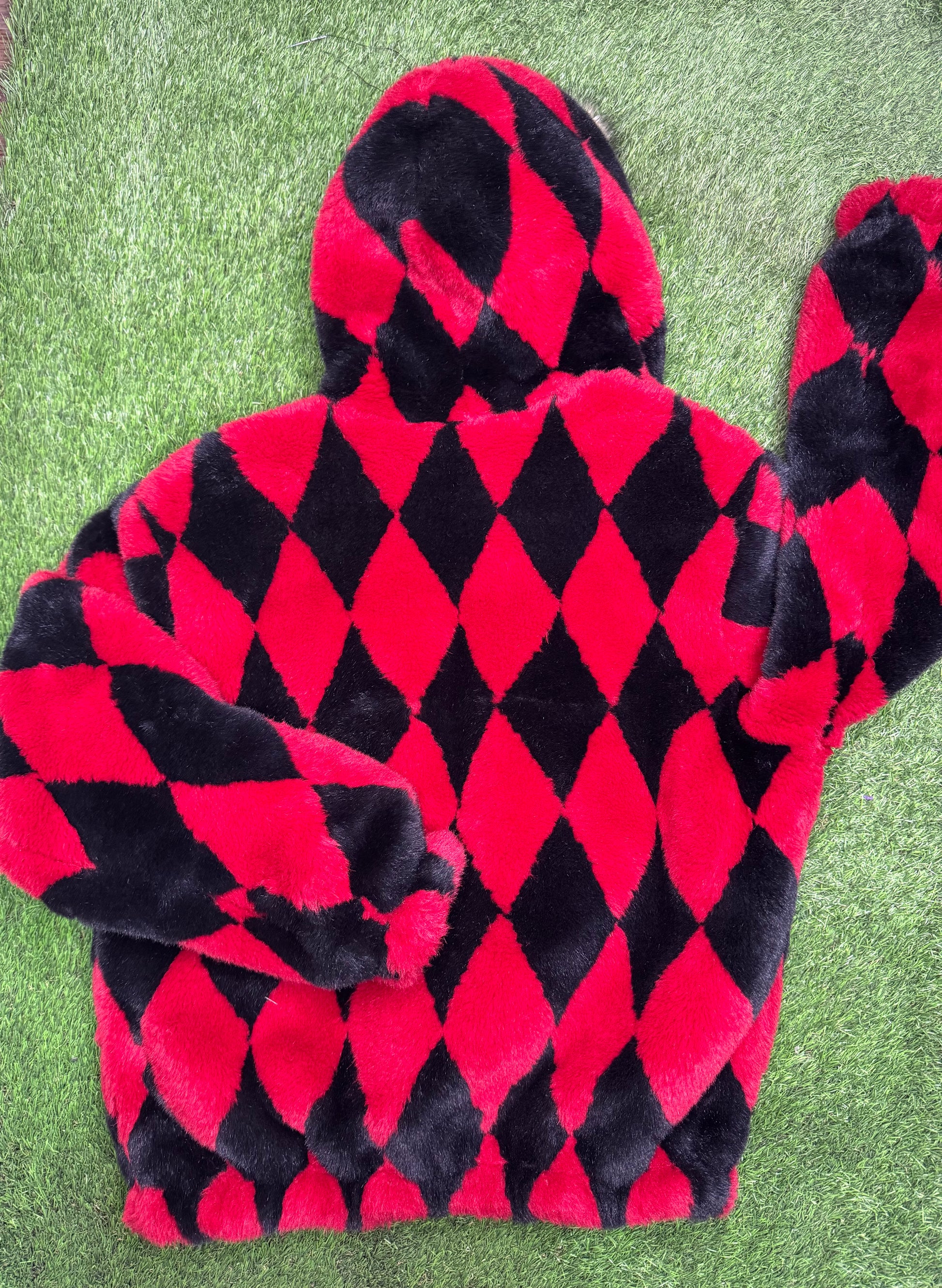 Supreme Diamond Faux Red zip up jacket