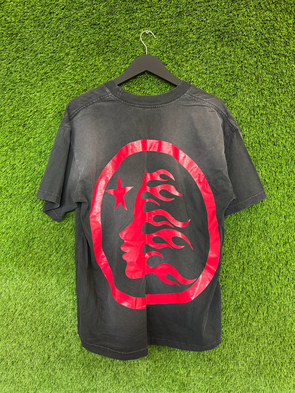 Hellstar Logo Tee Washed Black/Red