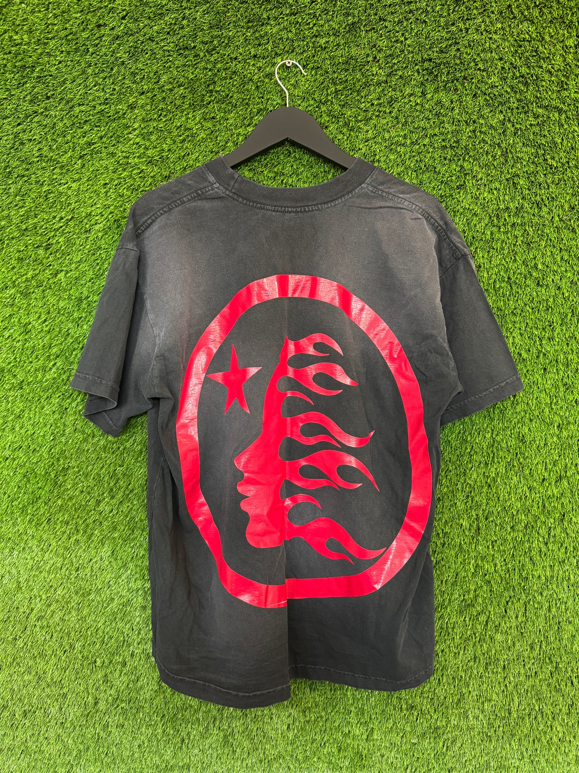 Hellstar Logo Tee Washed Black/Red