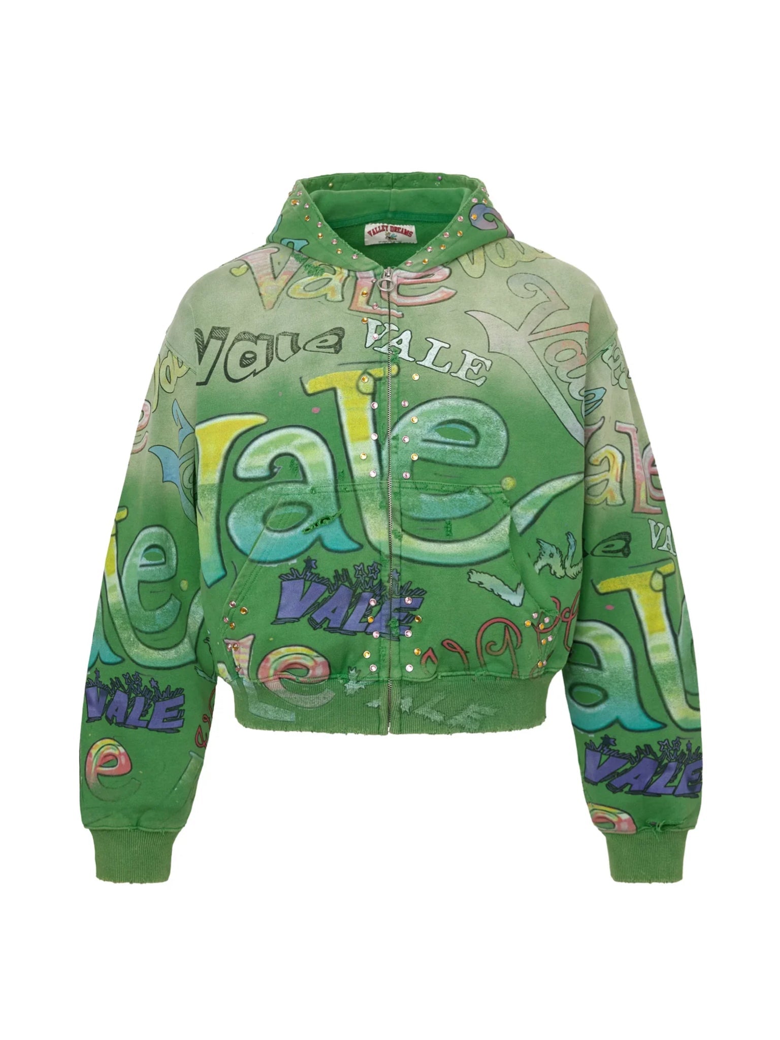 Valley dreams spearmint hoodie green zip up