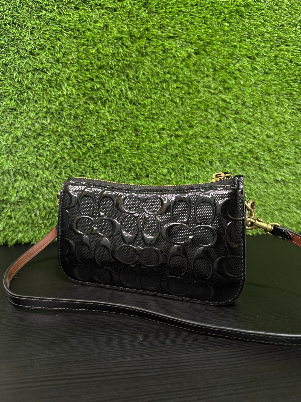 COACH Black Patent Leather Shoulder Bag