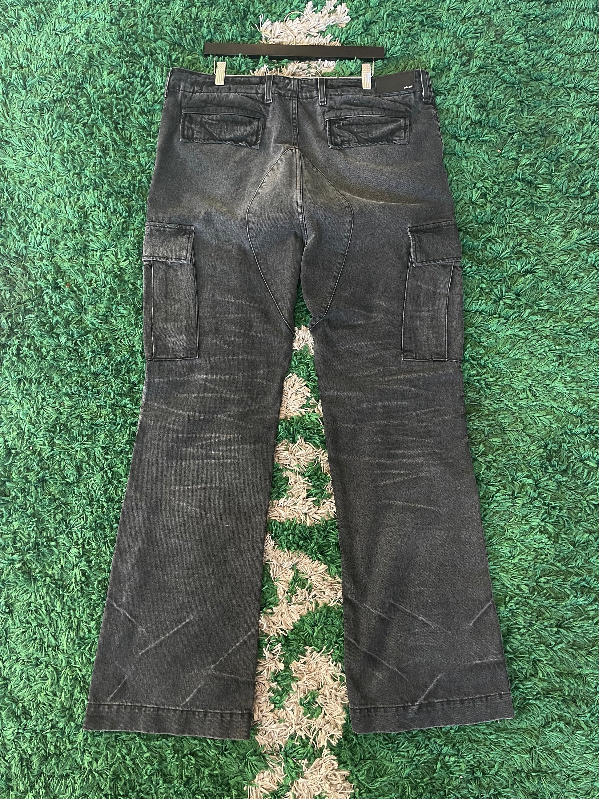 Amiri Kickflare Cargo Black Denim Jeans