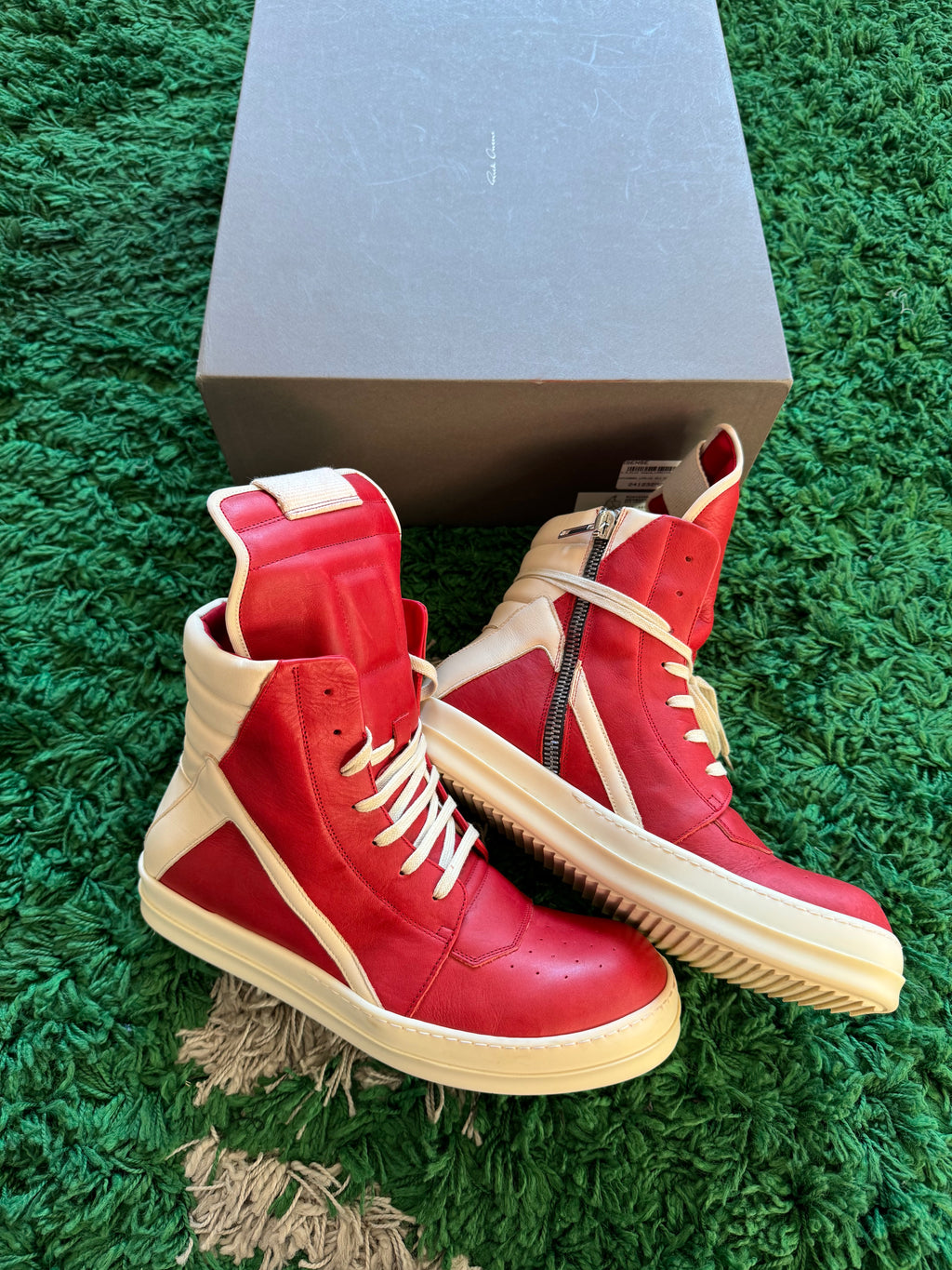 Rick Owens Geobasket Sneakers Red/Multi