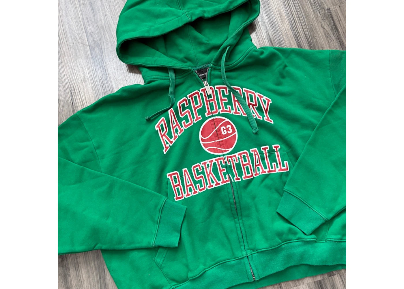 GV Gallery Raspberry Basketball Zip Up Hoodie Green