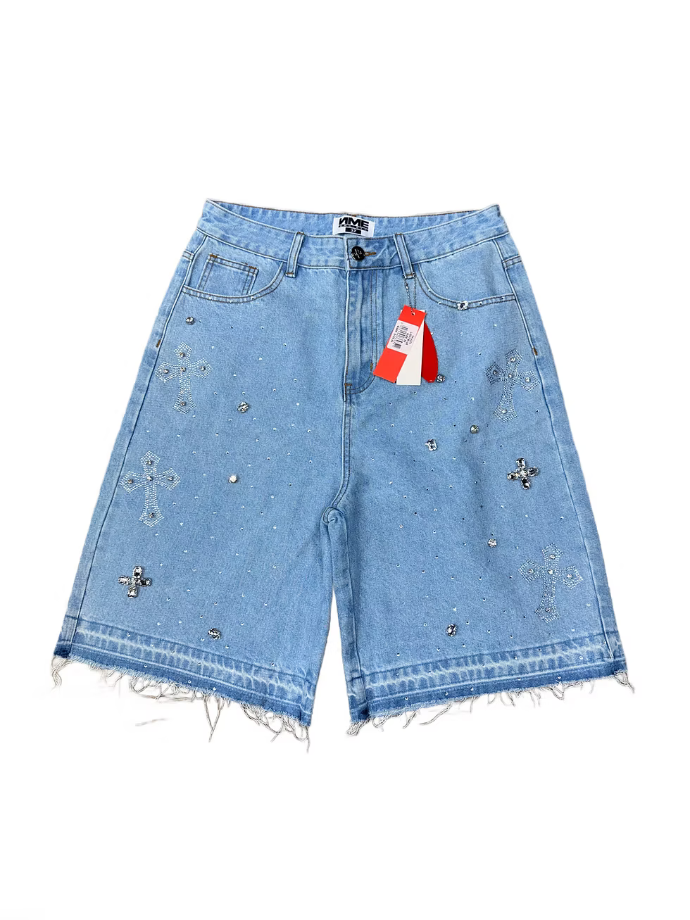 NME NYC Rhinestone Jorts Blue
