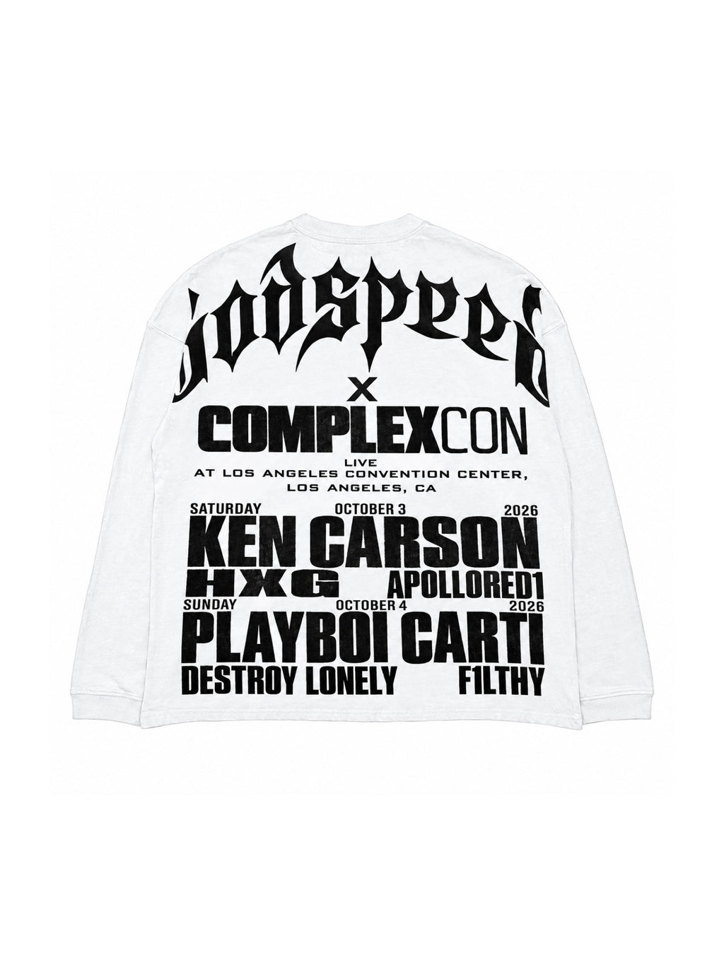 Godspeed x ComplexCon LA White L/S