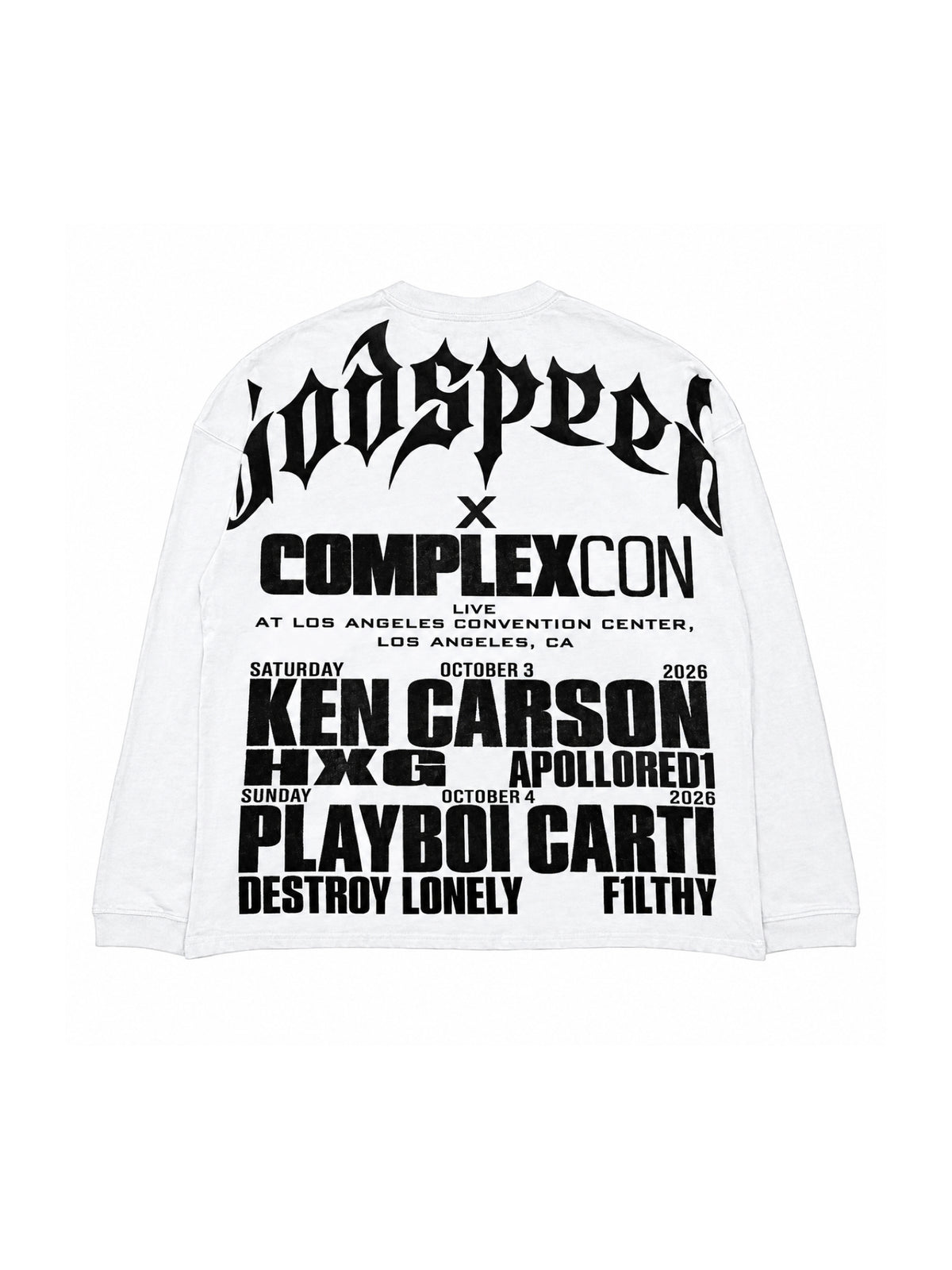 Godspeed x ComplexCon LA White L/S