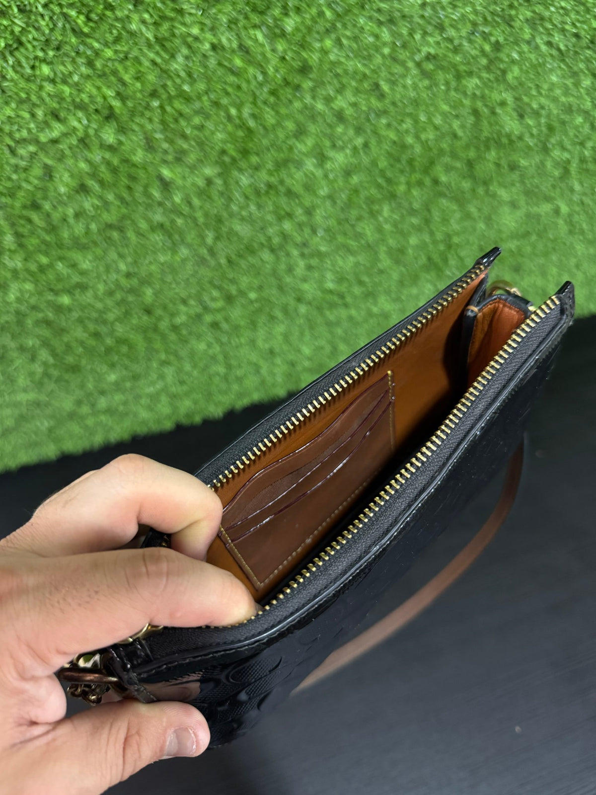 COACH Black Patent Leather Shoulder Bag