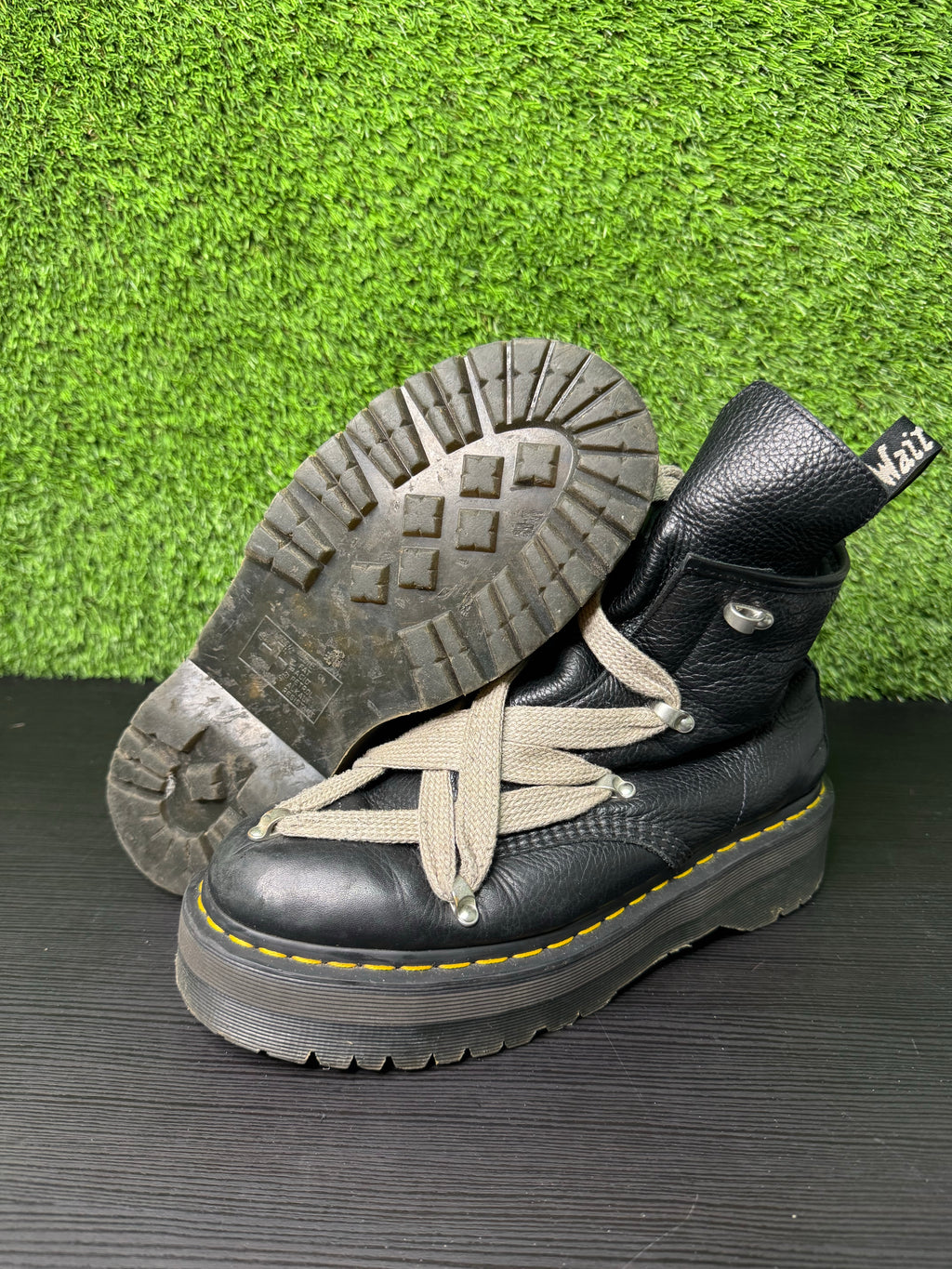Rick owens x Dr martens black boots
