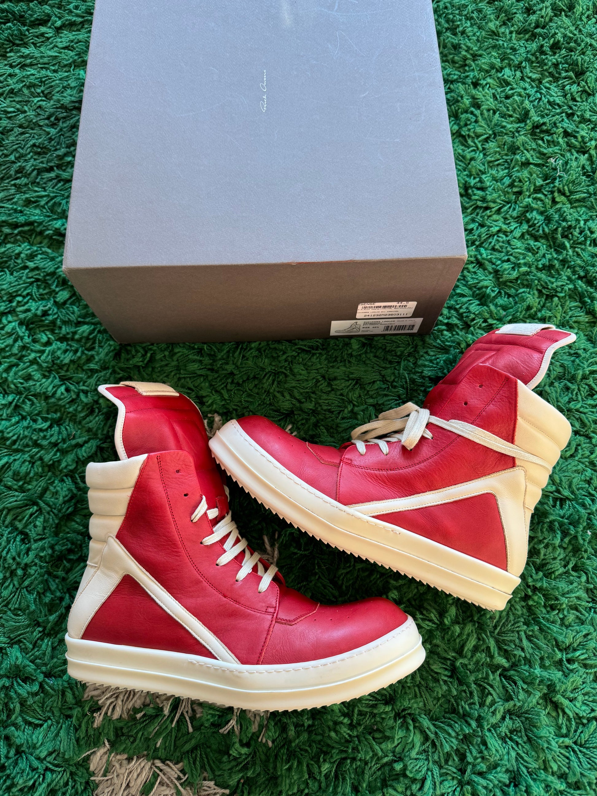 Rick Owens Geobasket Sneakers Red/Multi