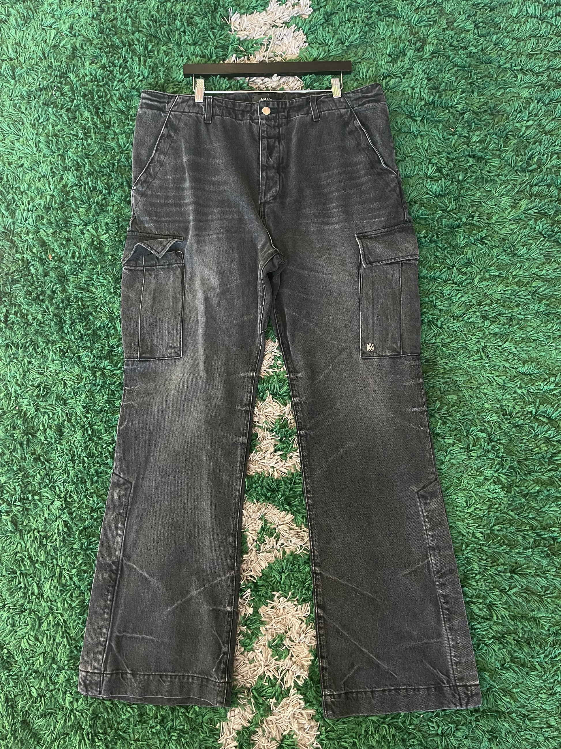 Amiri Kickflare Cargo Black Denim Jeans