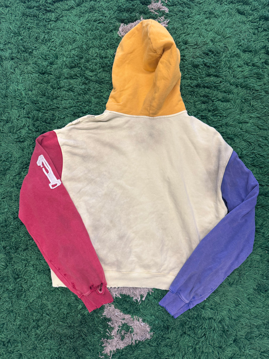 Valley collage zip up cream multi