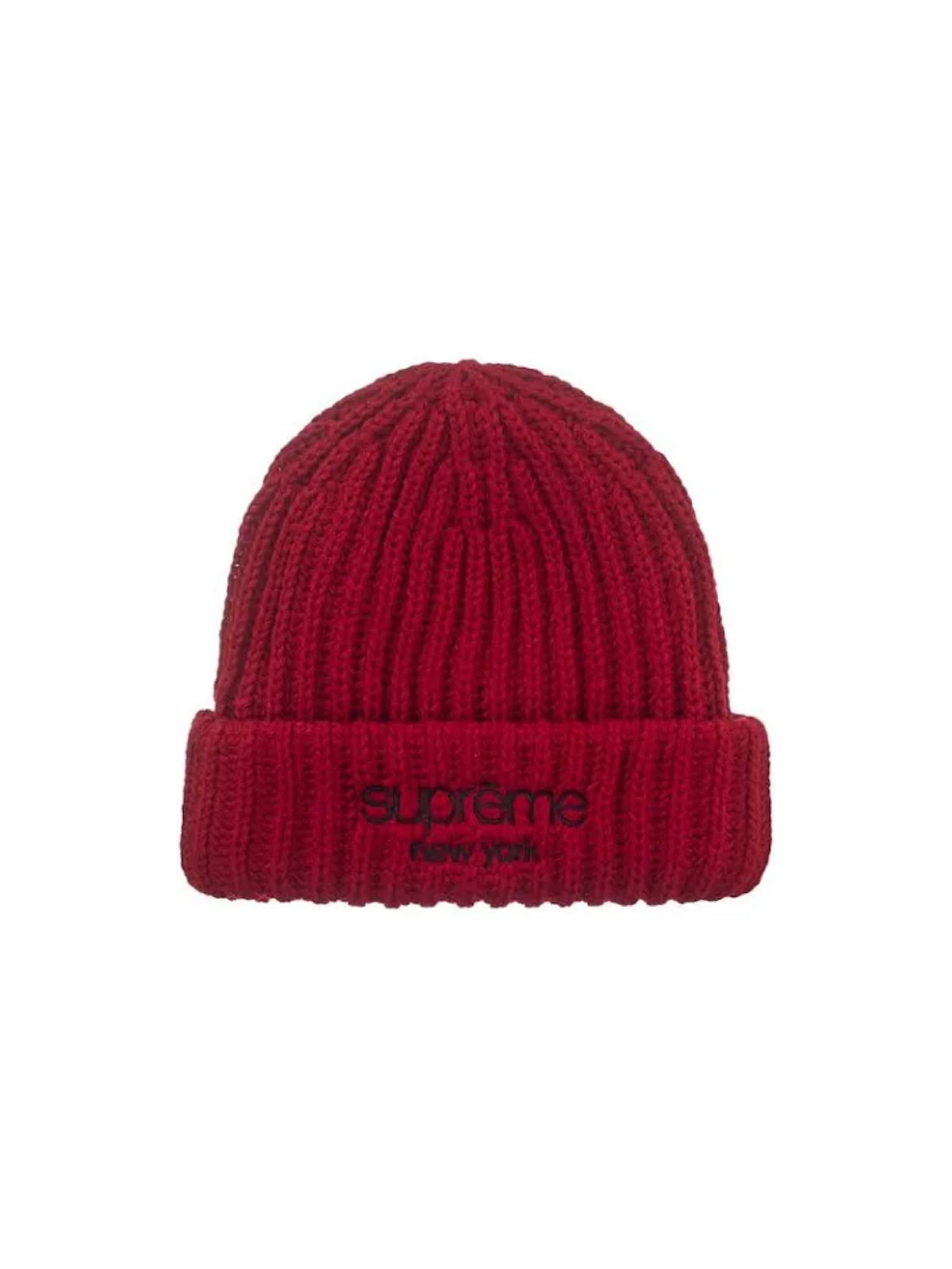 Ribbed Classic Logo Beanie Red