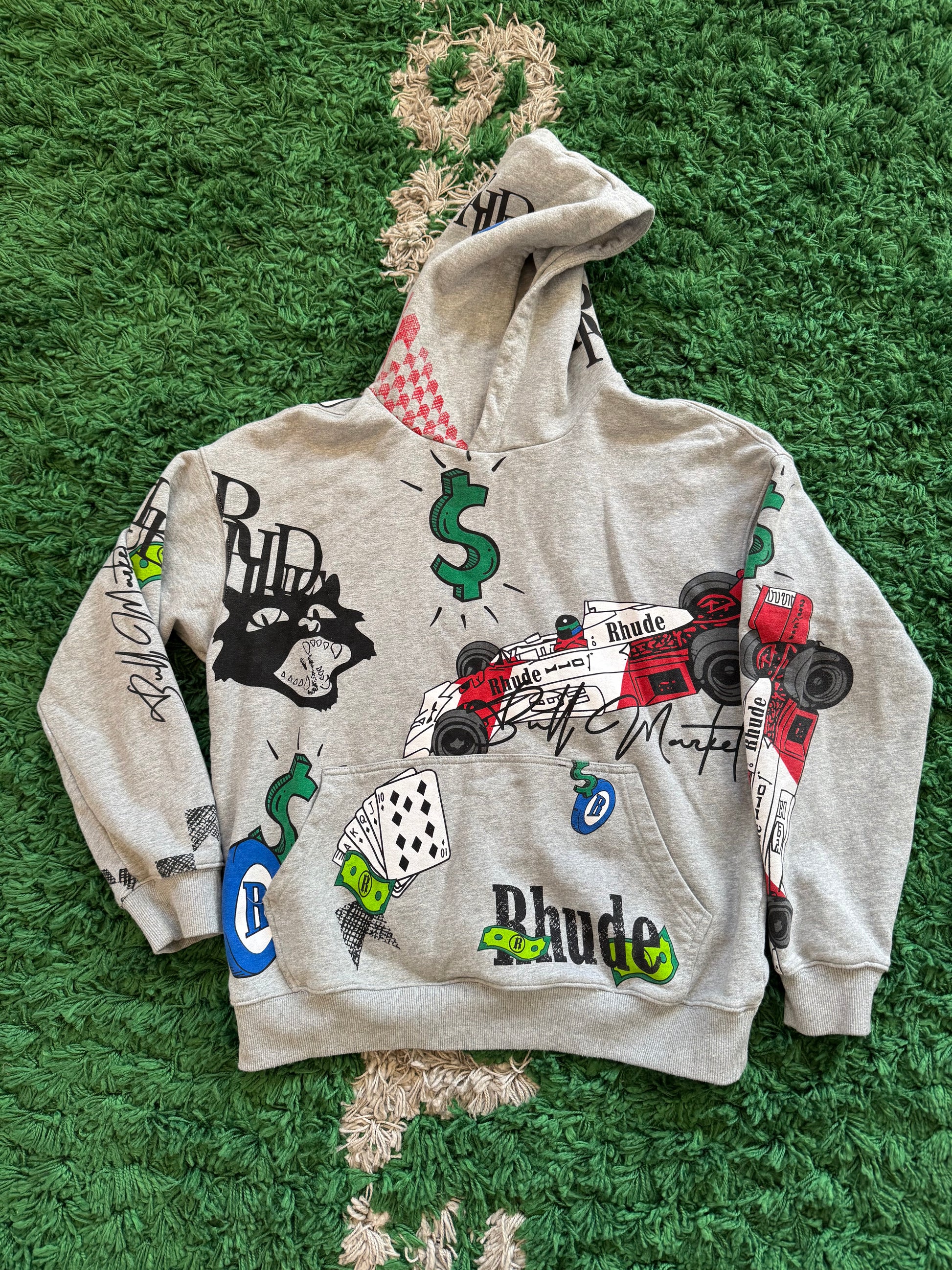 Rhude money logo hoodie (Grey)