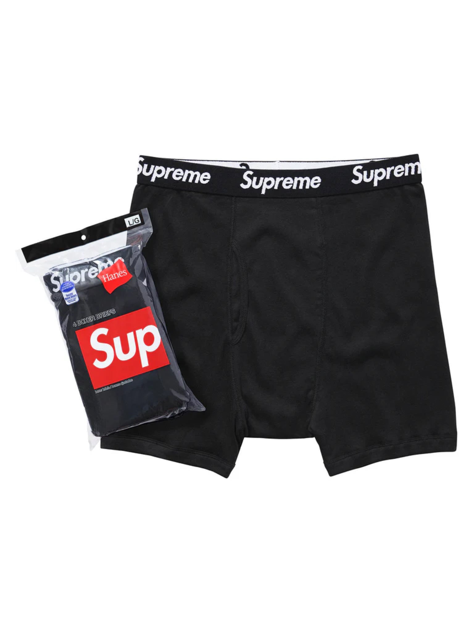 Supreme Hanes Boxer Briefs (4 Pack) Black