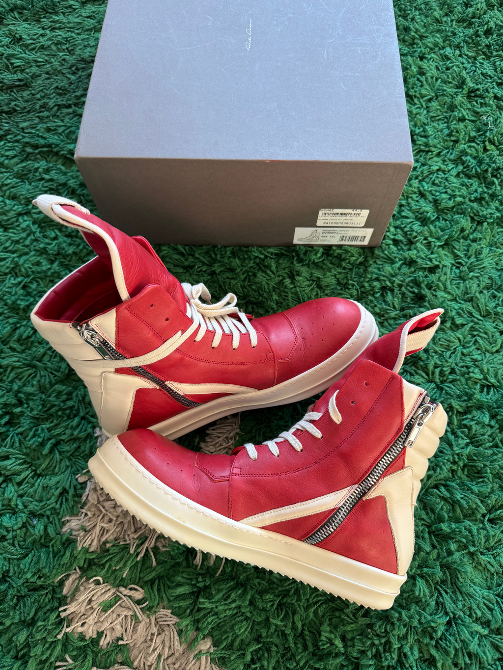 Rick Owens Geobasket Sneakers Red/Multi