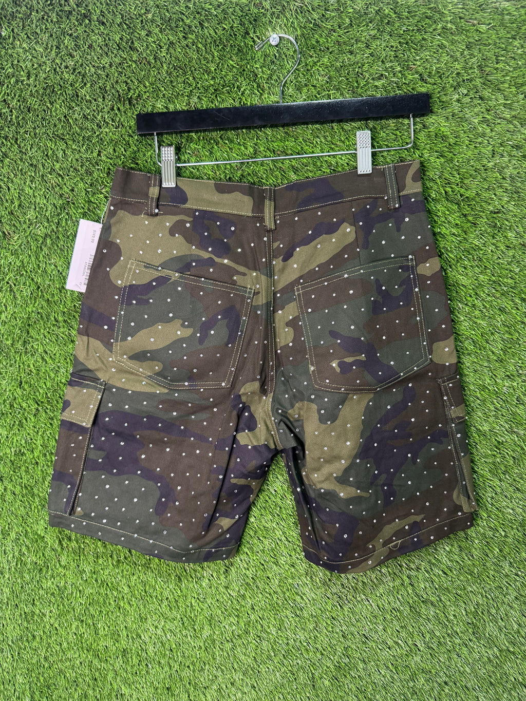 Retrovert rhinestone camo shorts
