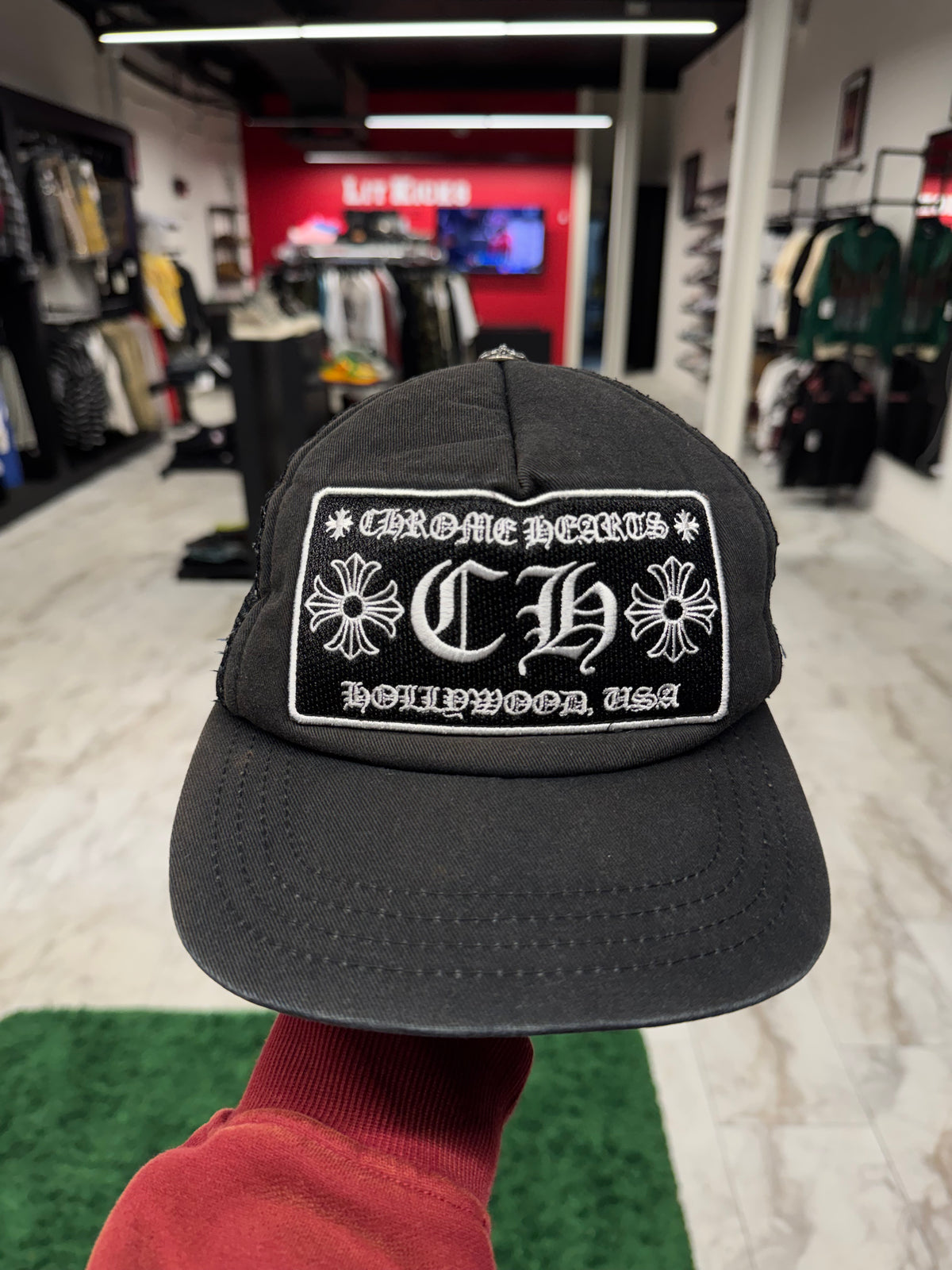 Chrome Hearts CH Hollywood Trucker Hat Black/Black