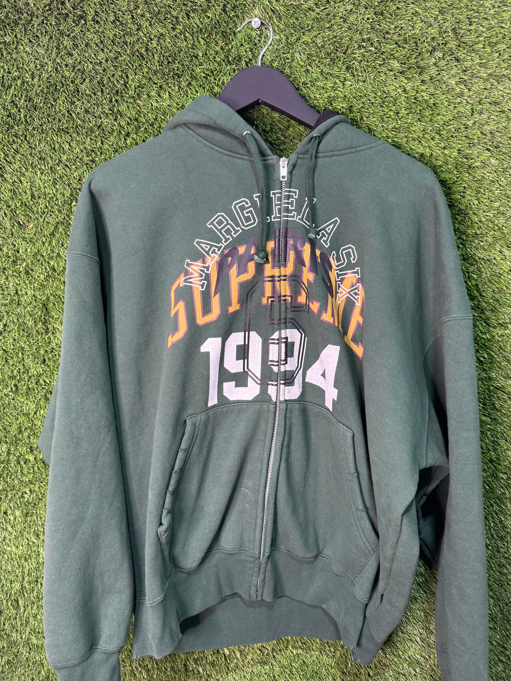 Supreme MM6 Maison Margiela Zip up hoodie sweatshirt green